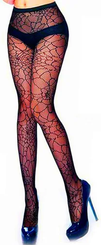 Vista 6 de Medias de malla negra, medias ajustadas de telaraña, accesorios de disfraz de bruja de Halloween, Negro