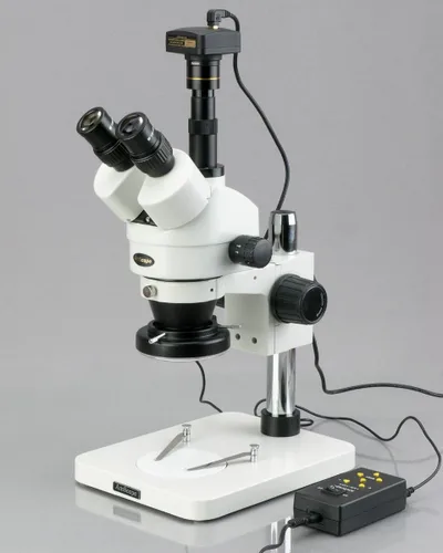 Vista 3 de AmScope sm-1ts-144 a Professional trinocular zoom microscopio estéreo, WH10 X Oculares, 7 x -45 X Ampliación, 0.7 x -4.5 X Zoom lente, four-zone