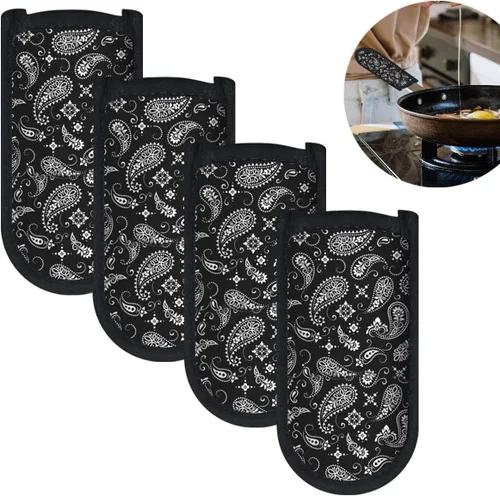 Vista 11 de 3 piezas de funda para mango de olla caliente para cocina, resistente al calor, soporte de manga de mango caliente, funda de hierro fundido, funda