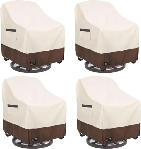 Vista 14 de Juego de fundas para muebles de patio de 3 piezas, 2 fundas para sillas de patio de 33 pulgadas y 1 funda de sofá de 3 plazas de 79 pulgadas
