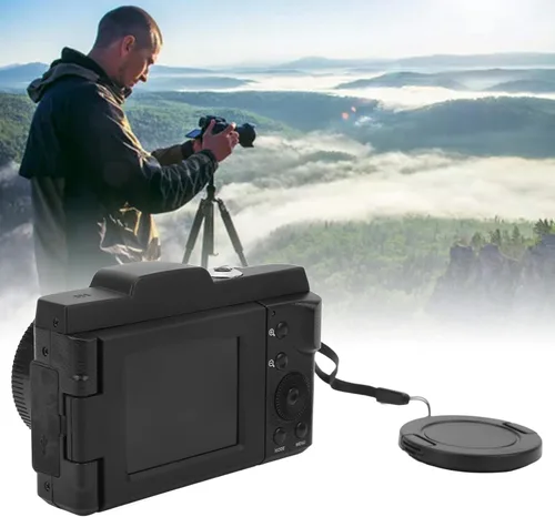 Vista 6 de Videocámara digital, cámara de video HD 1080P con pantalla abatible de 2.4 pulgadas, zoom 16X, grabación en bucle y soporte de trípode para vlogging