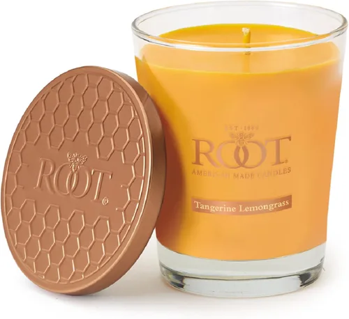 Vista 24 de Root Candles Velas Aromáticas Mezcla de Cera de Panal Vela Artesanal Premium, Veriglass Pequeño, Limón y Bergamota
