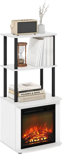 Vista 20 de Furinno Jensen Soporte de Centro de Entretenimiento con Chimenea para TV de hasta 55 Pulgadas, Americano, Eléctrico con Cable, Ajustable