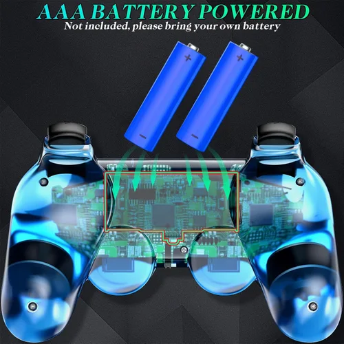 Vista 5 de Degulan Wireless Controller Compatible with PS-2 Console, Remote Gamepad for Play 2 (Green and Blue)