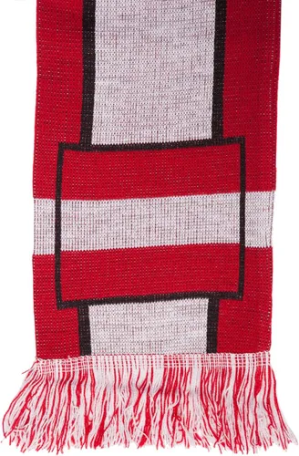 Vista 5 de Austria Bufanda tejida de fútbol Osterreich, blanco, rojo, negro (White, Black, Red)