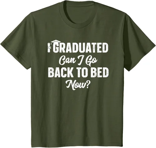 Vista 10 de Graduation Gift For Her Camiseta I Graduated Can I Go Back To Bed Now, Negro
