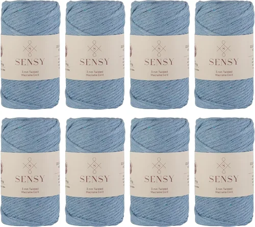 Vista 27 de Sensy - Cuerda de macramé prémium de 0.118 in, 109 yardas, 100% algodón, una hebra torcida, cuerda de macramé, hilo de algodón para macramé, hilo