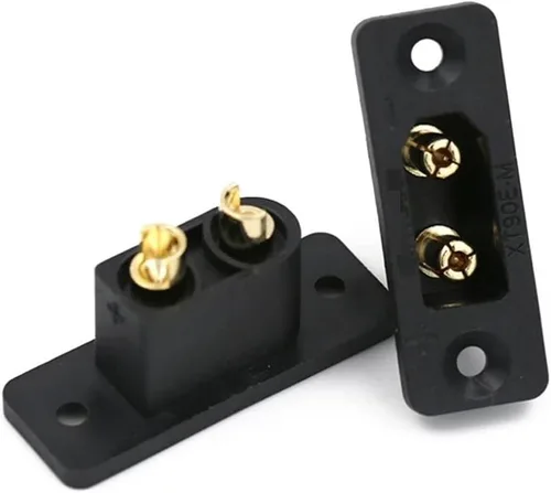 Vista 2 de INLIMA Enchufe de conexión de batería XT90E-M negro XT90E-M, conector macho chapado en oro, piezas de conexión DIY para XT90 RC Aircraft Drone FPV 1
