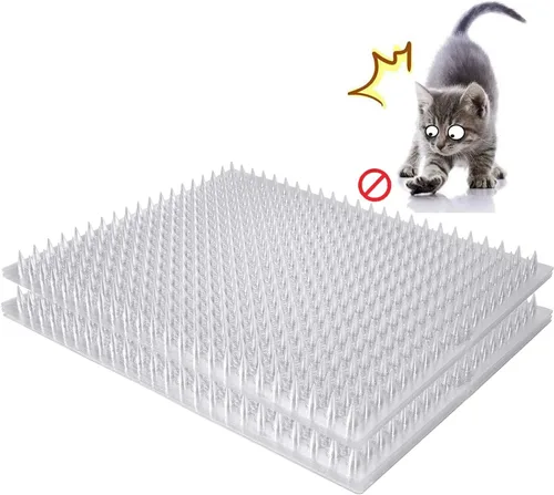 Vista 8 de Paquete de 8 alfombrillas disuasorias para gatos para exteriores e interiores, tapetes de entrenamiento disuasorio para mascotas, mantiene alejados