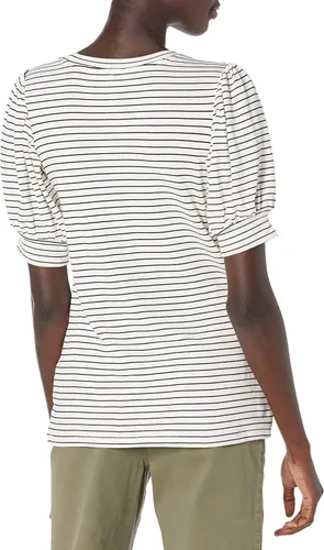Vista 2 de Daily Ritual - Blusa de tela de toalla muy suave con mangas abullonadas