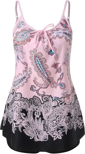 Vista 4 de Trajes de baño para mujer Barriga Traje Estampado Floral Conjunto de Bikini Boyshorts Traje de natación Control de barriga