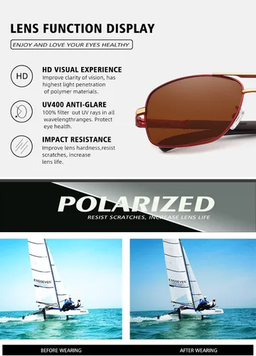 Vista 5 de KINGSEVEN Gafas de los hombres marca diseñador aluminio magnesio sol gafas para hombres polarizado espejo lente gafas mujeres 724