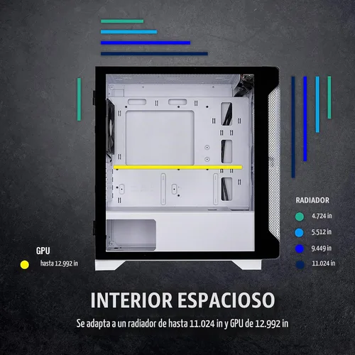 Vista 4 de Thermaltake S100 Carcasa para computadora de cristal templado Snow Edition Micro-ATX mini-Tower con ventilador trasero de 120mm preinstalado Nieve