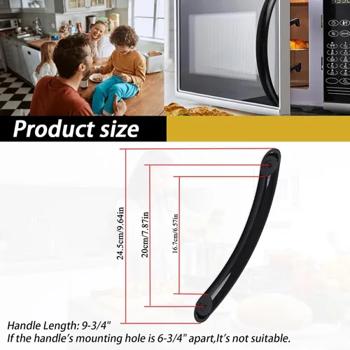 Vista 3 de 8169738 - Mango de microondas compatible con microondas Whirl-Pool, reemplaza a los números 8169738, 8169513, 830067, AH390101, EA390101, PS390101