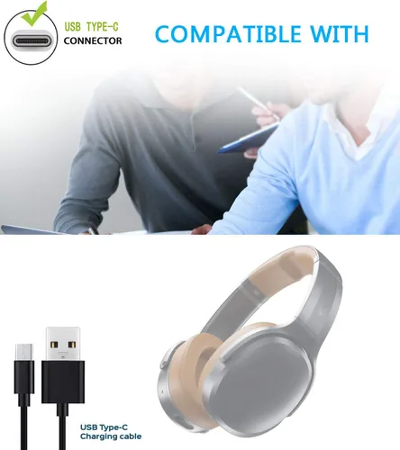 Vista 4 de Cable de carga USB C de repuesto para Skullcandy Crusher ANC, Crusher Evo, Collina Strada Crusher Evo, Hesh ANC, Hesh Evo Auriculares Inalámbricos