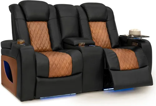 Vista 15 de Seatcraft Anthem LT - Sofá de cine en casa con mesa plegable Marrón