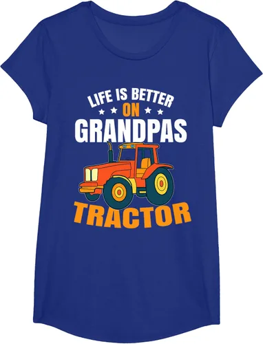 Vista 62 de Life Is Better On Grandpas Tractor Kids Farm Tractor Boy Camiseta, Negro