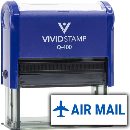 Vista 9 de Vivid Stamp AIR MAIL Sellos de goma autoentintados (tinta negra) - Q-300 Negro