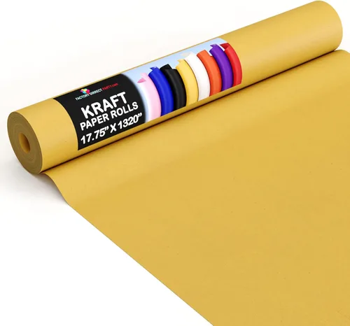 Vista 16 de Crown Display Rollo de papel kraft negro de 17.75 x 1320 pulgadas (110 pies), papel de regalo kraft perfecto como papel de envío, rollo de papel