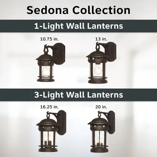 Vista 6 de DESIGNERS FOUNTAIN Sedona - Lámpara de pared exterior de 10.75 pulgadas para puerta delantera, patio y porche, bronce aceitado, 2370-ORB