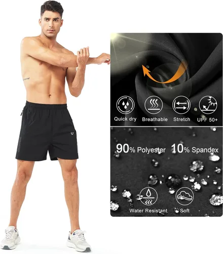 Vista 4 de NORTHYARD Pantalones cortos deportivos ligeros de secado rápido y de 7pulgadas para hombre, para senderismo, deportes, gimnasio, correr