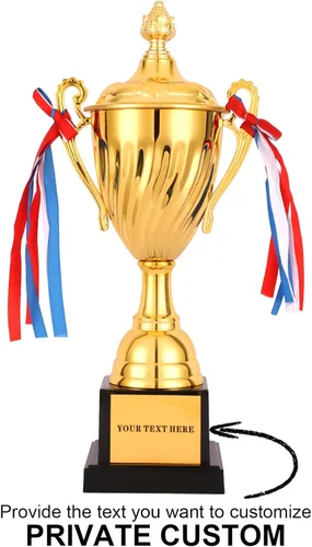 Vista 2 de Trofeos personalizados con grabado personalizado - Copa de Oro para torneos deportivos