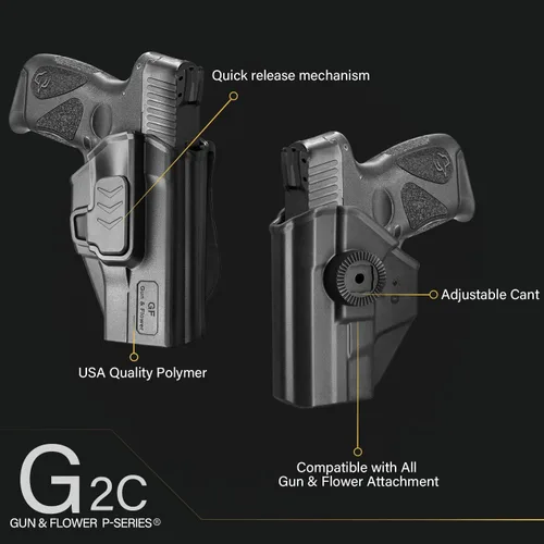 Vista 2 de OWB Holster for Taurus G2C/G3C, PT111/PT140 G2, G3C Toro – Index/Thumb Release, RDS Ready Options, Paddle/Clip/IWB Carry, Adjustable Cant, No