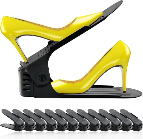 Vista 13 de NVGSN Organizador de ranuras para zapatos, paquete de 12 - Organizadores de zapatos para un par de zapatos, ahorradores de espacio para zapatos