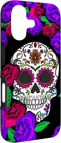 Vista 3 de Funda de regalo mexicana para iPhone 17, diseño de calavera de azúcar