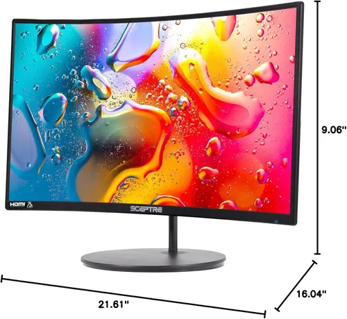 Vista 10 de Sceptre - Monitor curvo de 24 pulgadas, 75Hz, LED, para videojuegos, Full HD, 1080P, HDMI, VGA, con altavoces, montaje de pared VESA listo