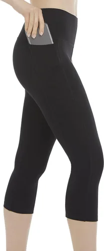 Vista 4 de Energy Zone Legging corto elástico de algodón con bolsillos para mujer