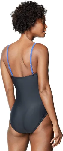 Vista 2 de Speedo Traje de baño de una pieza para mujer, cuello cuadrado ajustable, corte contemporáneo