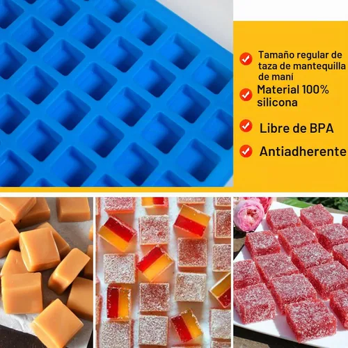 Vista 6 de Sidosir - Molde de caramelo cuadrado de silicona, moldes de silicona de goma de 126 cavidades para bombas de grasa, molde de trufa de chocolate
