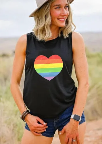 Vista 6 de Progress Pride Rainbow Flag Tank Top Women LGBTQ Equality Tank Tops Sleeveless Graphic Tee Shirt