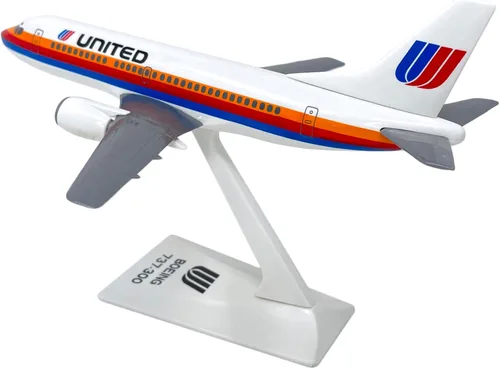Vista 3 de United (76-93) 737-300 Escala 1:180 - Modelo de avión de plástico a presión - Réplica coleccionable de aviones United Airlines - Parte #