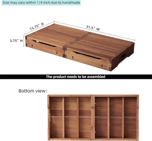 Vista 2 de Plataforma de madera de 3.7 pulgadas de altura. Taburete de un escalón más grande de 31.5 pulgadas para adultos y personas mayores. Escalón