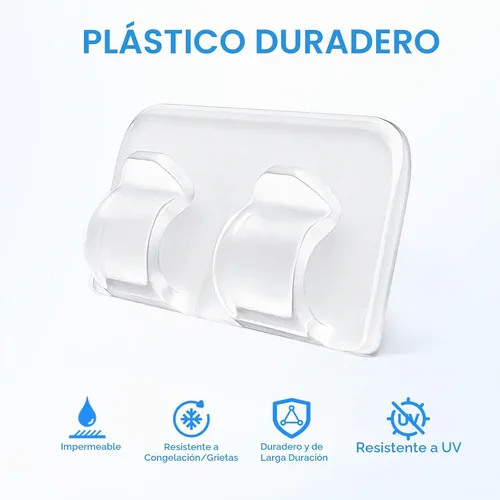 Vista 2 de Ganchos para clips de luces de cadena para exteriores: 25 piezas de clips de cable resistentes con tiras adhesivas impermeables para colgar luces