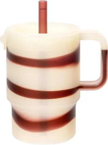 Vista 22 de Olababy Vaso de silicona para niños pequeños con asa y pajita, arándano, 11 Azul (Arándano)