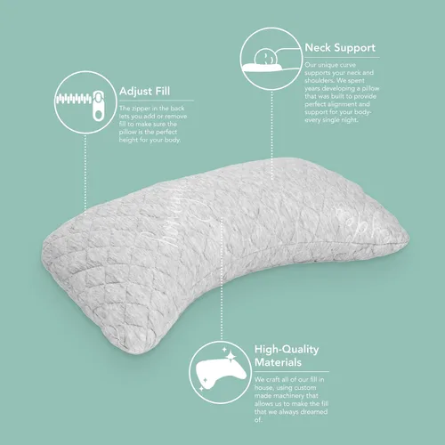 Vista 4 de Honeydew Essence - Almohada lateral, la almohada cervical de lujo definitiva, soporte totalmente ajustable para aliviar el dolor de cuello