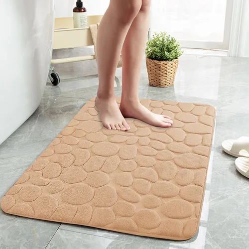 Vista 14 de Tapete de baño negro de secado rápido, 24 x 36 pulgadas, antideslizante, de espuma viscoelástica, lavable a máquina