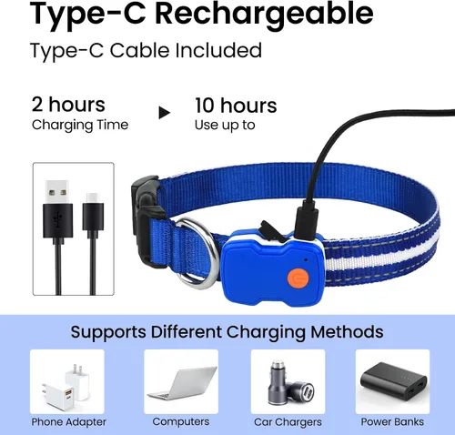 Vista 6 de MASBRILL Collar de perro con luces LED RGB, collar de perro recargable iluminado resistente al agua, collar de perro que brilla por la noche