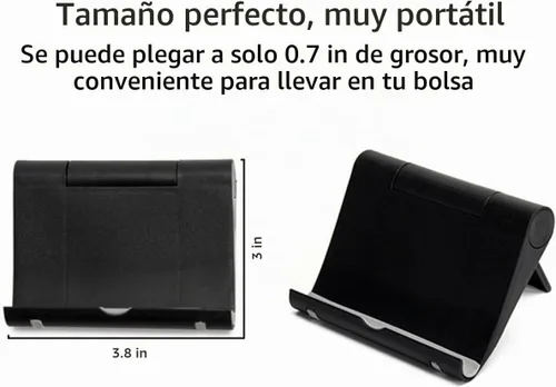 Vista 7 de Soporte plegable ajustable para teléfono celular para escritorio, compatible con la mayoría de teléfonos inteligentes y tabletas, base de goma