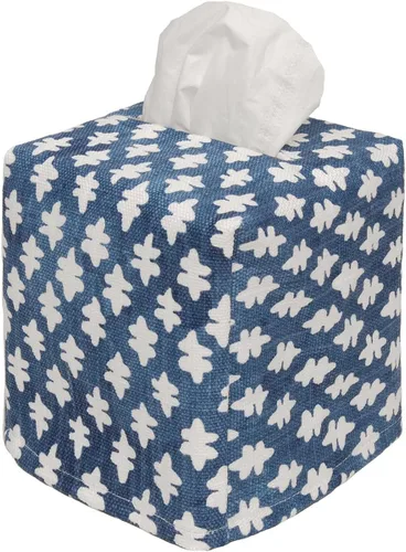 Vista 7 de Funda para caja de pañuelos de tela, funda para pañuelos de papel, se desliza sobre cajas de pañuelos faciales de cartón cuadrado - Tela decorativa
