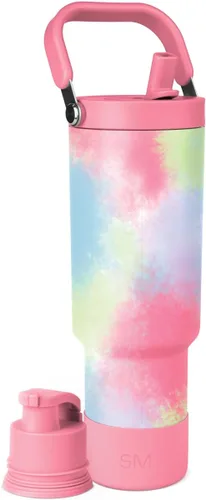 Vista 58 de Simple Modern Trek Pivot Vaso con pajita abatible de 30 oz con asa Botella de agua y protector Tapas intercambiables de pajita y para beber