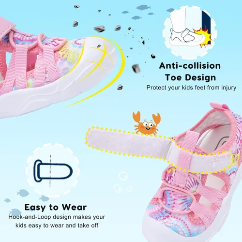 Vista 3 de JOINFREE Zapatos de agua para niños y niñas, transpirables, Qucik Dry Sport Playa, sandalias ligeras y flexibles