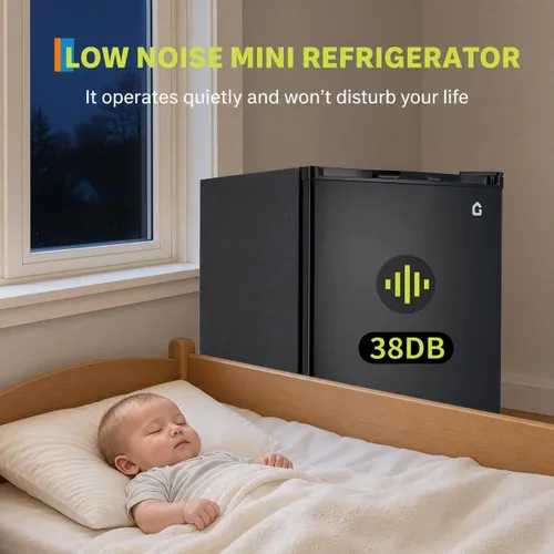 Vista 3 de Garvee Refrigerador compacto de 3.2 pies cúbicos Mini refrigerador de una puerta con funcionamiento silencioso y eficiente energéticamente