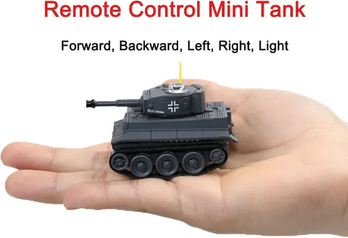 Vista 4 de Mini alemán WW2 Tiger Battle Tank Gris RC 1/72 Escala Modelo IR Control Remoto Vehículo Militar con LED