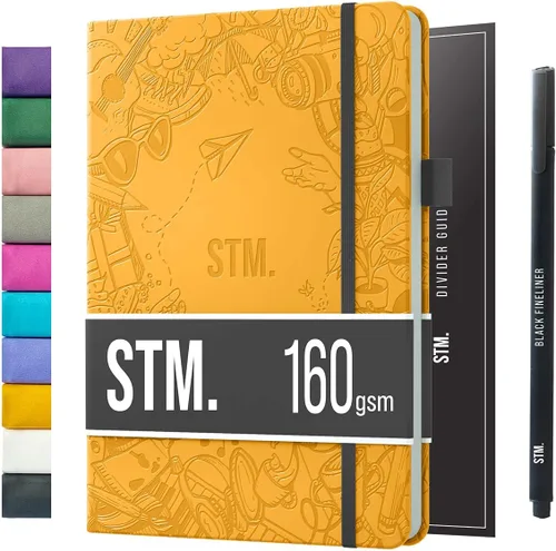 Vista 60 de Cuaderno de cuadrícula de puntos con viñetas Cuadernos diarios A5 para escritura personal, trabajo, mujeres papel grueso de 120gsm, tapa dura