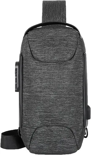 Vista 2 de Bolsa de pecho antirrobo, bolsas casuales geniales con bloqueo de contraseña, bolsa de mensajero deportiva de moda con un hombro para hombre