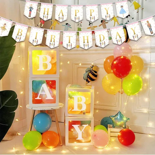 Vista 6 de Cartel de cumpleaños de cascanueces para niños y adultos, suministros de fiesta, decoración para cumpleaños de invierno y ballet, rey ratón